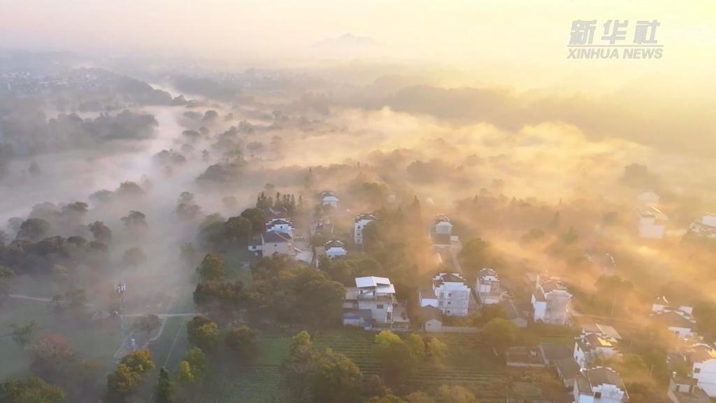 安徽休宁：晨雾缥缈 如诗如画